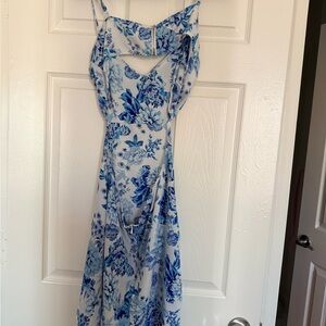 SHEIN Blue Floral Mini Dress